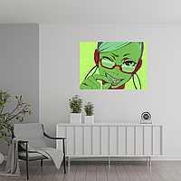 Плакат-постер на стіну з оригінальним принтом аніме-манги Dandadan Дандадан "Seiko Ayase Сейко Аясе посміхається"