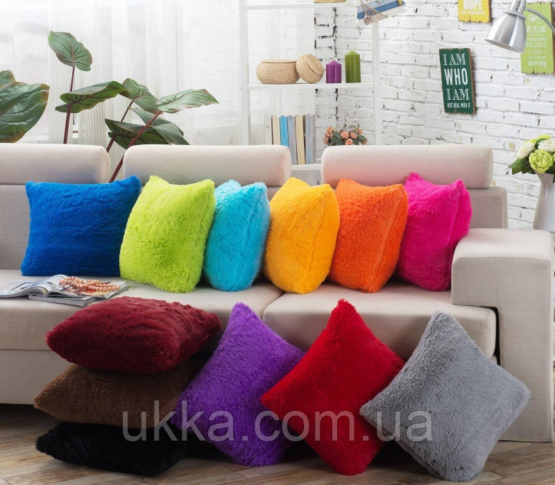 Наволочка хутряна з великим ворсом 50х50, фото 1