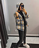 Стильна жіноча сорочка Тканина: клітинка котон, капюшон трикотаж Розмір: S, M, L, XL, фото 3