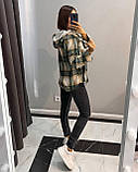 Стильна жіноча сорочка Тканина: клітинка котон, капюшон трикотаж Розмір: S, M, L, XL, фото 8