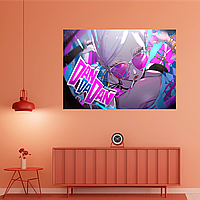 Плакат-постер на стіну з оригінальним принтом аніме-манги Dandadan Дандадан "Seiko Ayase Сейко Аясе у битві"