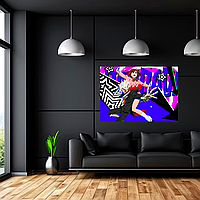 Плакат-постер на стіну з оригінальним принтом аніме-манги Dandadan Дандадан "Okarun Окарун, Ayase Momo Аясе"