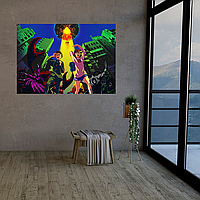 Плакат-постер на стіну з оригінальним принтом аніме-манги Dandadan Дандадан "Okarun Окарун, Ayase Momo Аясе"