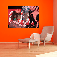 Плакат-постер на стіну з оригінальним принтом аніме-манги Dandadan Дандадан "Okarun Окарун, Ayase Momo Аясе"