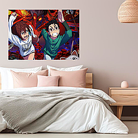 Плакат-постер на стіну з оригінальним принтом аніме-манги Dandadan Дандадан "Okarun Окарун, Ayase Momo Аясе"