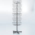 Стійка обертова BENARDO-48, H1800 D360/540 (48 місць, 6 граней). Торговий стенд для аксесуарів, реклами, брошур, фото 2