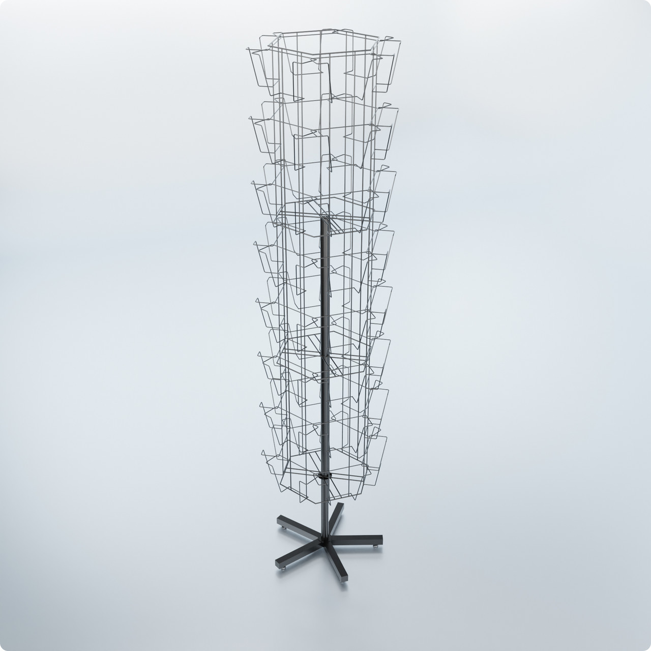 Стійка обертова BENARDO-48, H1800 D360/540 (48 місць, 6 граней). Торговий стенд для аксесуарів, реклами, брошур, фото 1