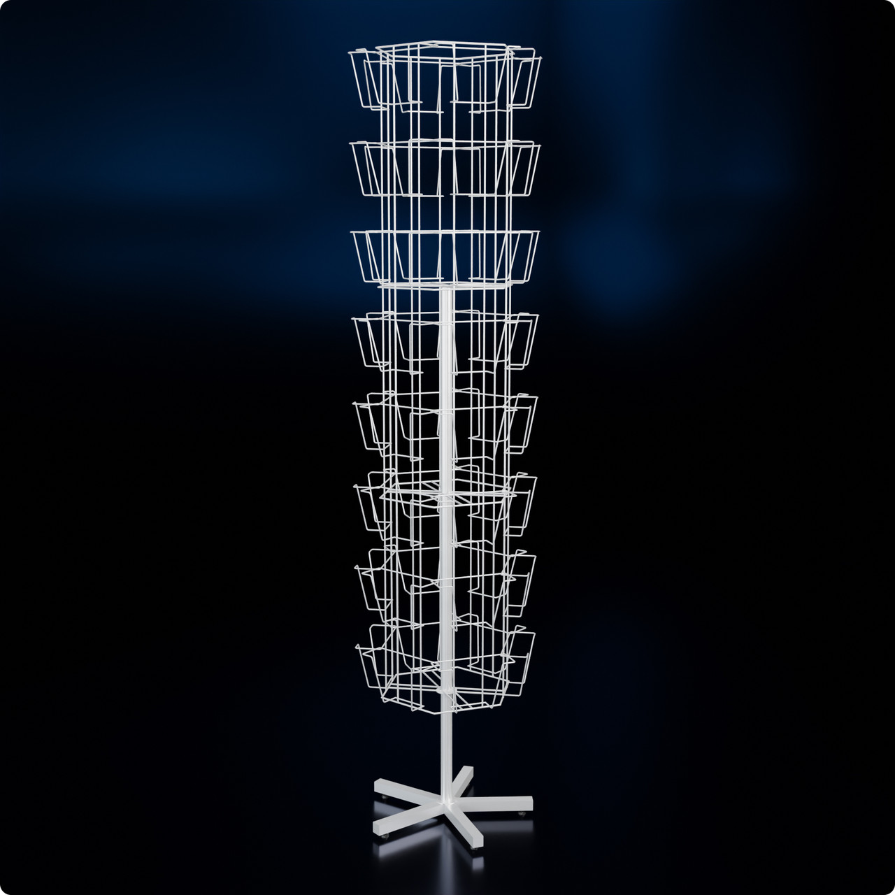 Стійка обертова BENARDO-48, H1800 D360/540 (48 місць, 6 граней). Торговий стенд для аксесуарів, реклами, брошур, фото 1