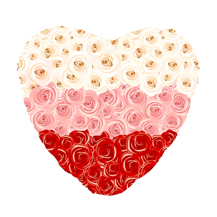 Фольгована кулька Серце Троянди Три кольори 70x77см (30"), фото 1