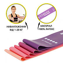 Гумки для фітнесу Cornix Mini Power Band набір 5 шт 1-20 кг XR-0046 Poland, фото 5
