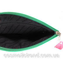 Косметичка жіноча зелена з натуральної шкіри Swan (Індія) 512143/green 23*13*5 см, фото 6