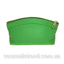 Косметичка жіноча зелена з натуральної шкіри Swan (Індія) 512143/green 23*13*5 см, фото 3