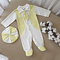 Чоловічок "Принц" д.р. з беретом Жовтий Інтерлок,жаккард арт.27077933  Зріст 56-38(р)