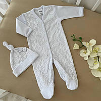 Чоловічок "Ніжність" д.р. з шапочкою Білий Інтерлок,гіпюр арт.27081183  Зріст 62-40(р)