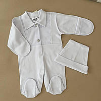 Чоловічок "Малюк-1" з.р.Хлопчик з шапочкою Білий Інтерлок,фатін арт.27081239  Зріст 50-38(р)