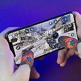 Ігрові напальчники P1 KING (1 пара 2 шт) для ігор на телефоні смартфоні планшеті срібне волокно pubg пабг, фото 2