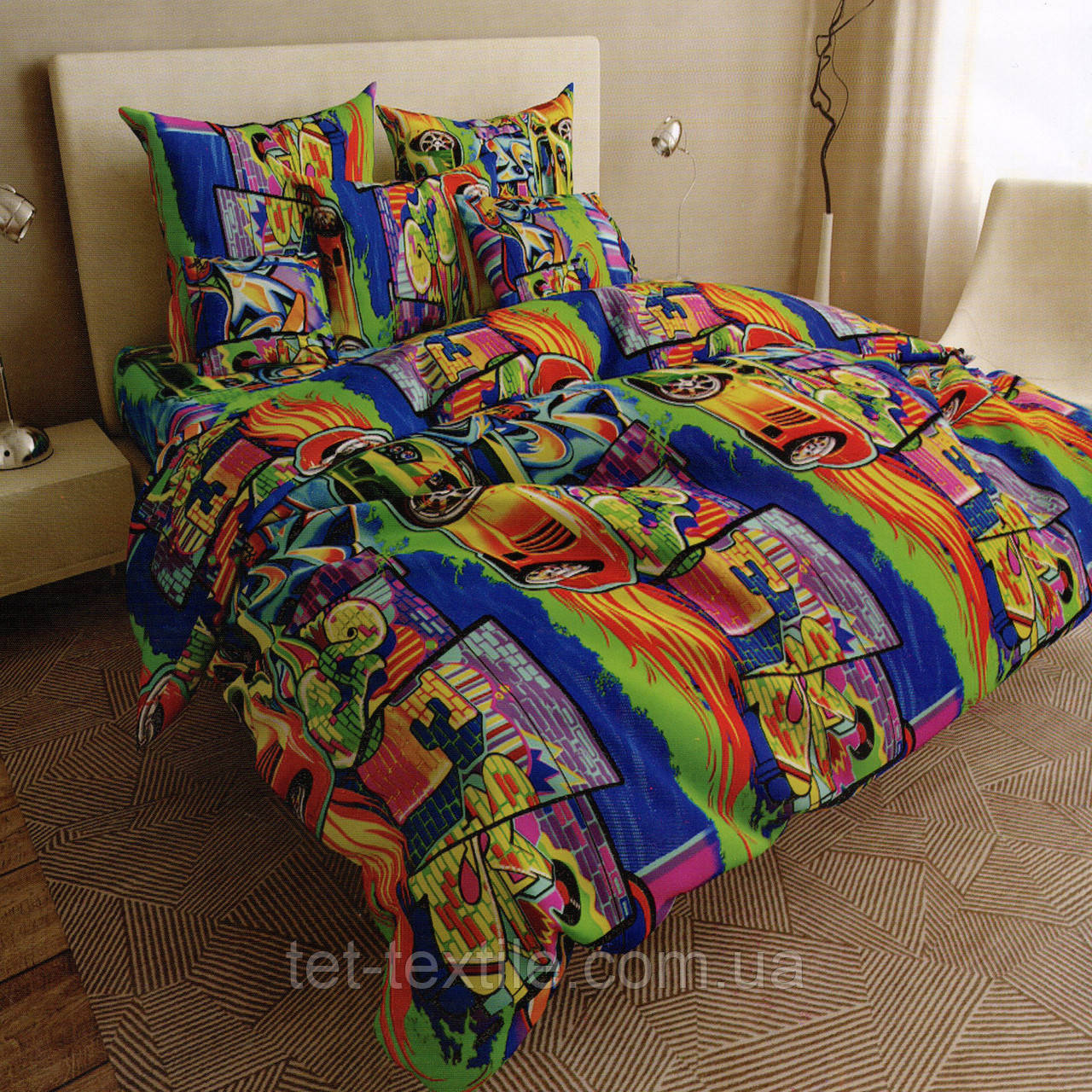 Дитяча постільна білизна ТЕТ Нічні гонки 100% бавовна (м'яка упаковка)