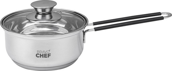 Ківш BRAVO CHEF Safran нерж 14 см (1.0 л) з кришкою (BC-4014-14)