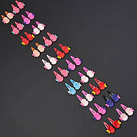 Набір шпильок дитячі бавовняні щітки-так пластик 8 наборів у стрічці 32 штуки гумові яблучка різних кольорів