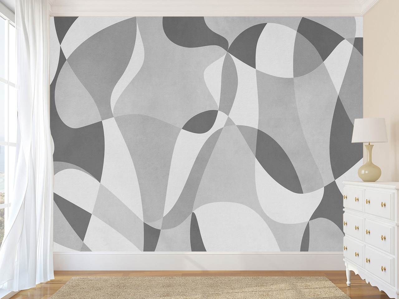 Самоклеюча плівка Oracal "Хаотичні лінії" на стіну для спальні, вітальні, декор для дому, фото 1