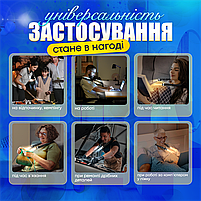 Ліхтарик на шию гнучкий для читання в'язання автомайстрів універсальний портативний з USB та акумулятором 800 mAh, фото 6
