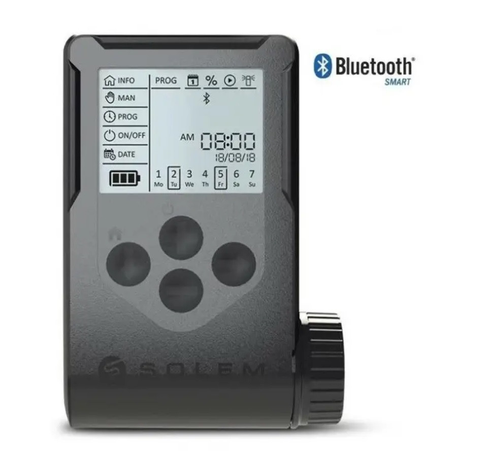 Автономний контролер поливу на 2 зони з ручним та Bluetooth керуванням, Solem WooBee-2 (Франція)