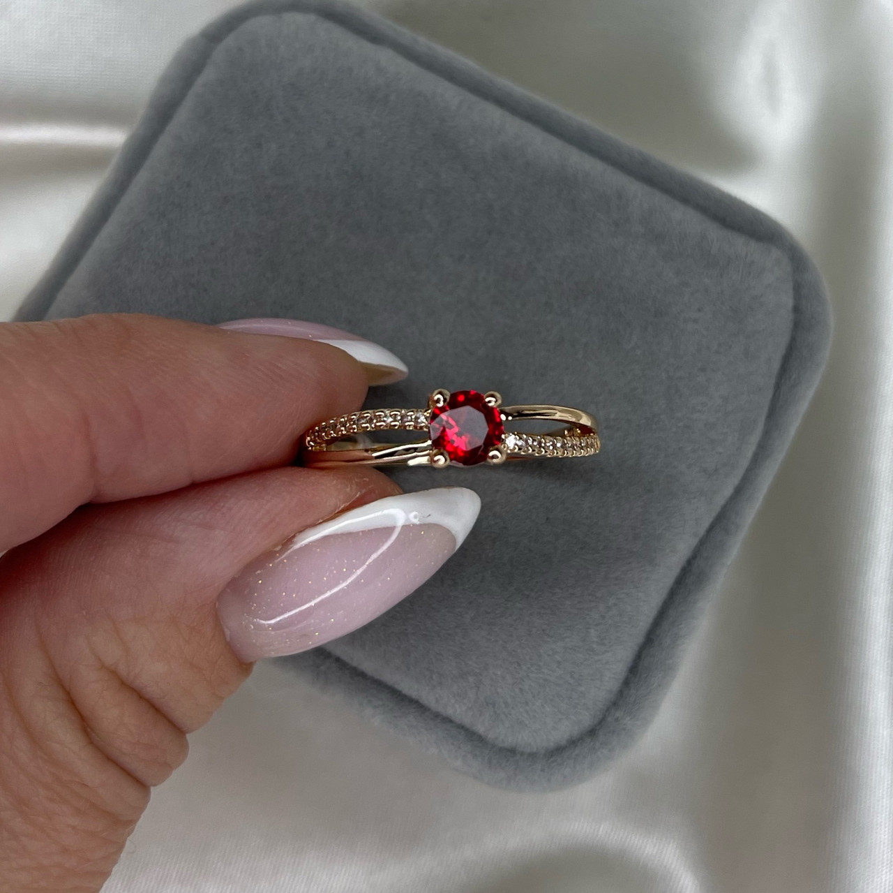 Каблучка позолота Xuping Кільце перстень цирконій Золотистий 18 р R16110