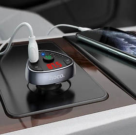 Адаптер автомобільний Hoco with Bluetooth FM Road treasure E51 |2USB/1Type-C, 18W/3A, QC/PD|