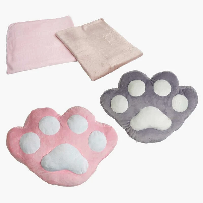 М'яка іграшка Лапка котика плед 81293, 2 різновиди, 42х30х20 см, розміри пледа: 100х80 см., фото 1