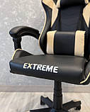 Комп'ютерне крісло з екошкіри + 2 подушки ENZO чорне з бежевим, фото 7