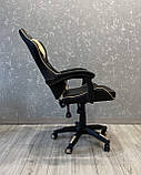 Комп'ютерне крісло з екошкіри + 2 подушки ENZO чорне з бежевим, фото 3