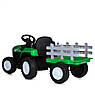 Дитячий електромобіль Трактор із причепом на радіокеруванні Bambi M 6038 Зелений, фото 3