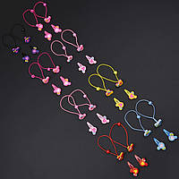 Набір шпильок і гумок дитячі бавовняні тик так пластик 8 наборів у стрічці 32 штуки мікі маус різних кольорів