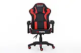 Комп'ютерне крісло з екошкіри + 2 подушки ENZO чорне з червоним, фото 5