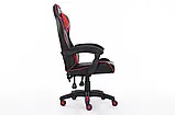 Комп'ютерне крісло з екошкіри + 2 подушки ENZO чорне з червоним, фото 6
