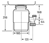 Подрібнювач харчових відходів Teka TR 750 із пневматичним перемикачем, фото 3