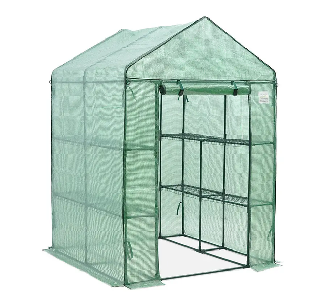 Садова теплиця 140x140 см 8 полиць Focus Garden зелена