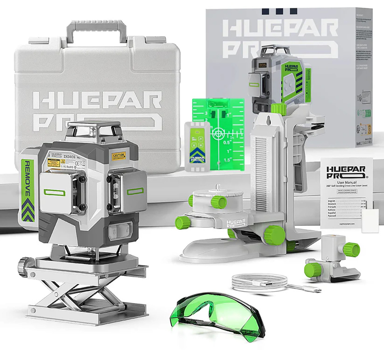 Лазерний рівень Huepar ZK04CG, фото 1