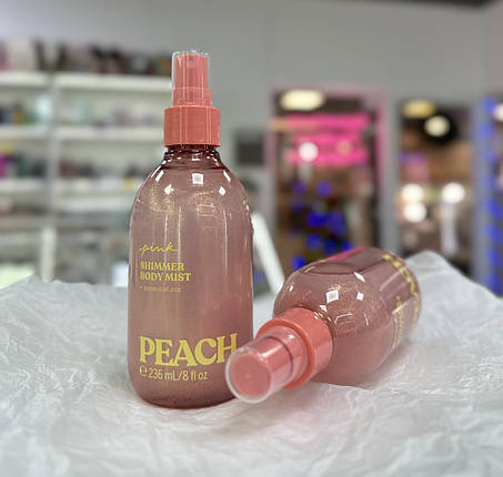 Парфумований спрей-шимер PINK Shimmer Peach Body Mist 236ml, фото 3