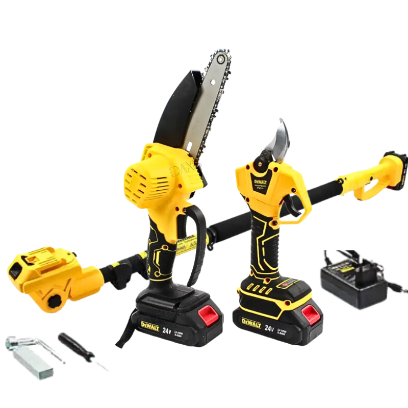 Акмуляторні інструменти DeWalt 24V Набір 3в1 Електросекатор Ланцюгова пила Деволт Телескопічна штанга 2.6м