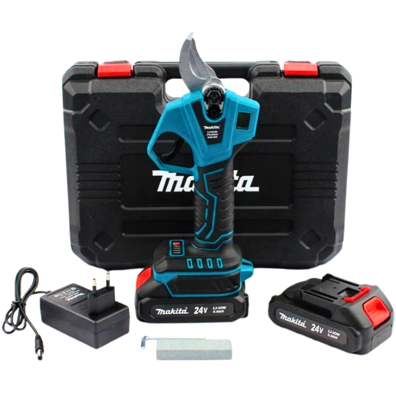 Зручний садовий секатор Makita з 2 АКБ Акумуляторний секатор 24V 5AH Якісний гілкоріз з цифровим екраном, фото 1