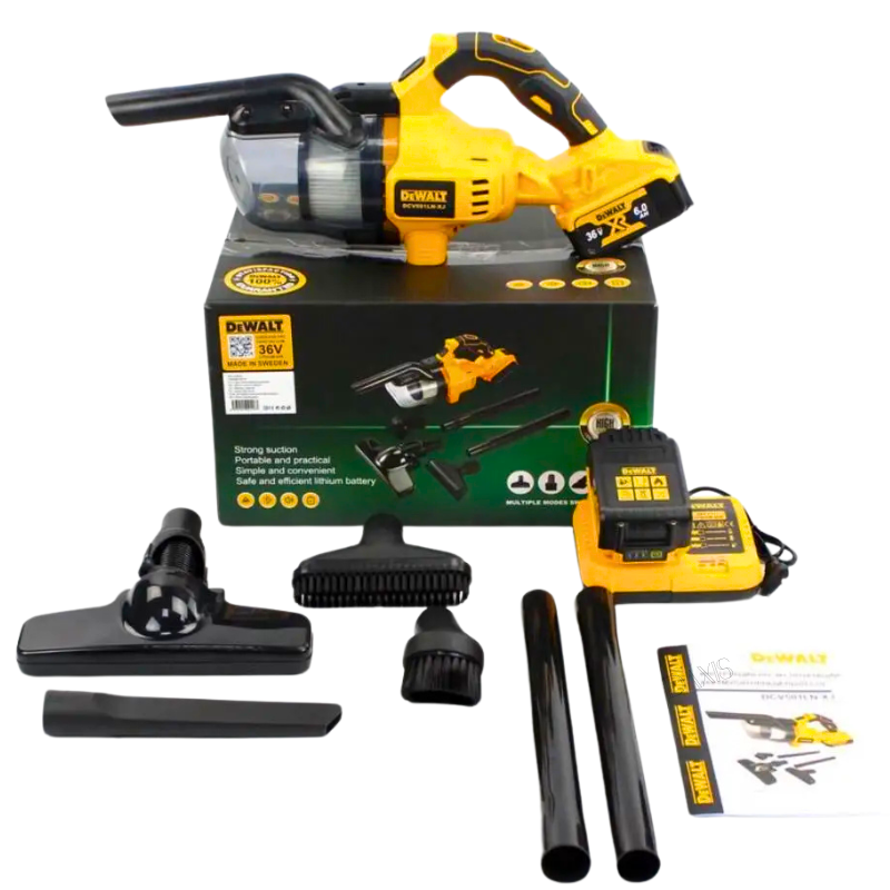Акумуляторний ручний пилосос DeWALT для сухого прибирання Пилосос з комплектом насадок Бездротовий пилосос