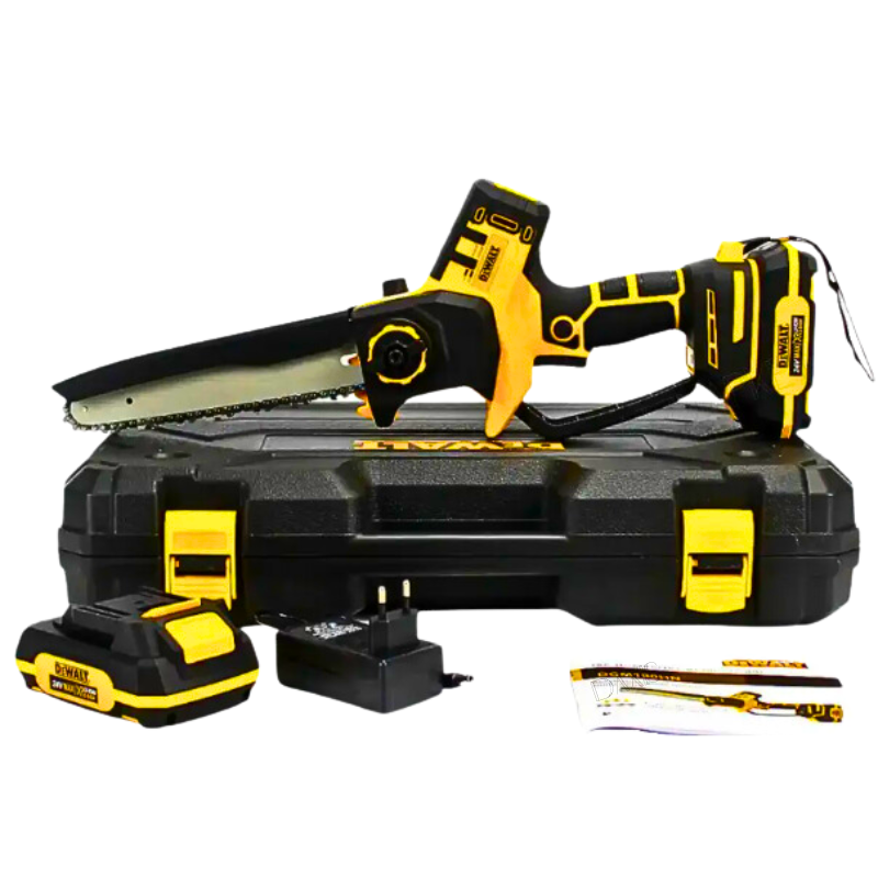 Компактна міні пила DeWalt з індикатором заряду й автозмащенням ланцюга Електропила акумуляторна 24V 5Аh