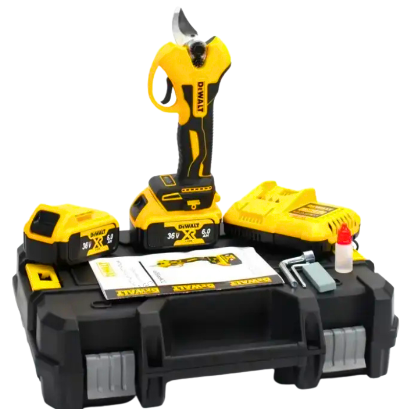 Компактний акумуляторний секатор DeWalt 36 В Секатор у валізі Девольт з 2 АКБ Ручний бездротовий секатор