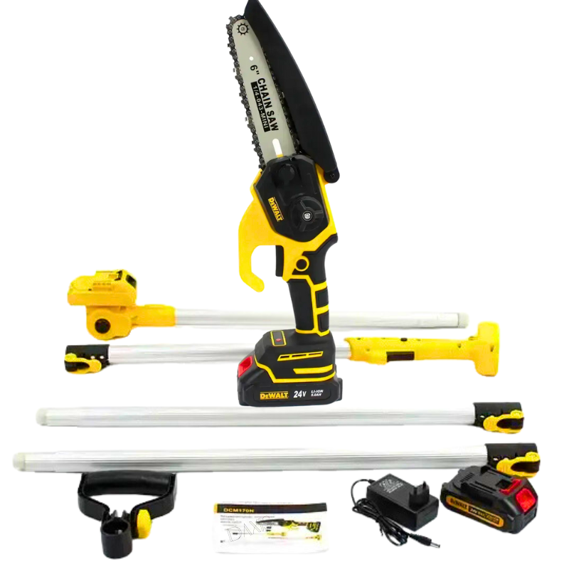 Високопродуктивна акумуляторна ланцюгова пила DEWALT Зручний висоторіз 24 V 5.0 AH Компактна пила