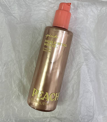 Олія-бронзатор для тіла з шимером Victoria's Secret Pink Shimmer Peach Highlighting Oil 236ml, фото 4