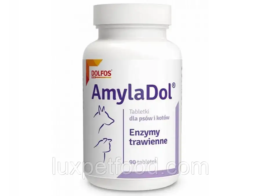 Аміладол AmylaDol 90 таб. для Собак ферменти при діареї та нудоті і порушень травлення