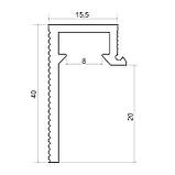 Прихований алюмінієвий плінтус, LED, Анодований, висота 20см, фото 2