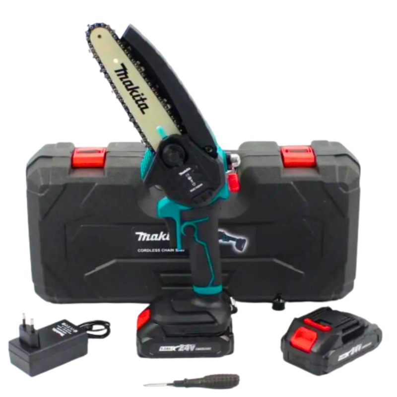 Універсальна міні-пила Makita з шиною 15 см Акумуляторна мініпила 24V 5AH Гілкоріз з автомастилом ланцюга