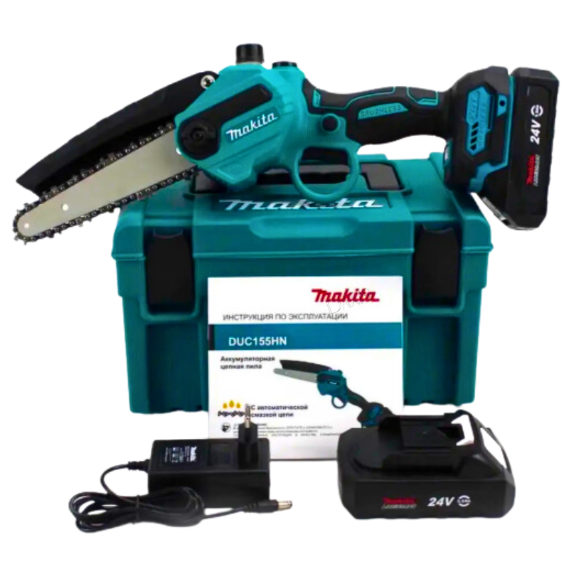 Зручний гілкоріз Makita Мініпила акумуляторна 24V 4AH з автоматичним змащенням ланцюга Електропила шина 20 см